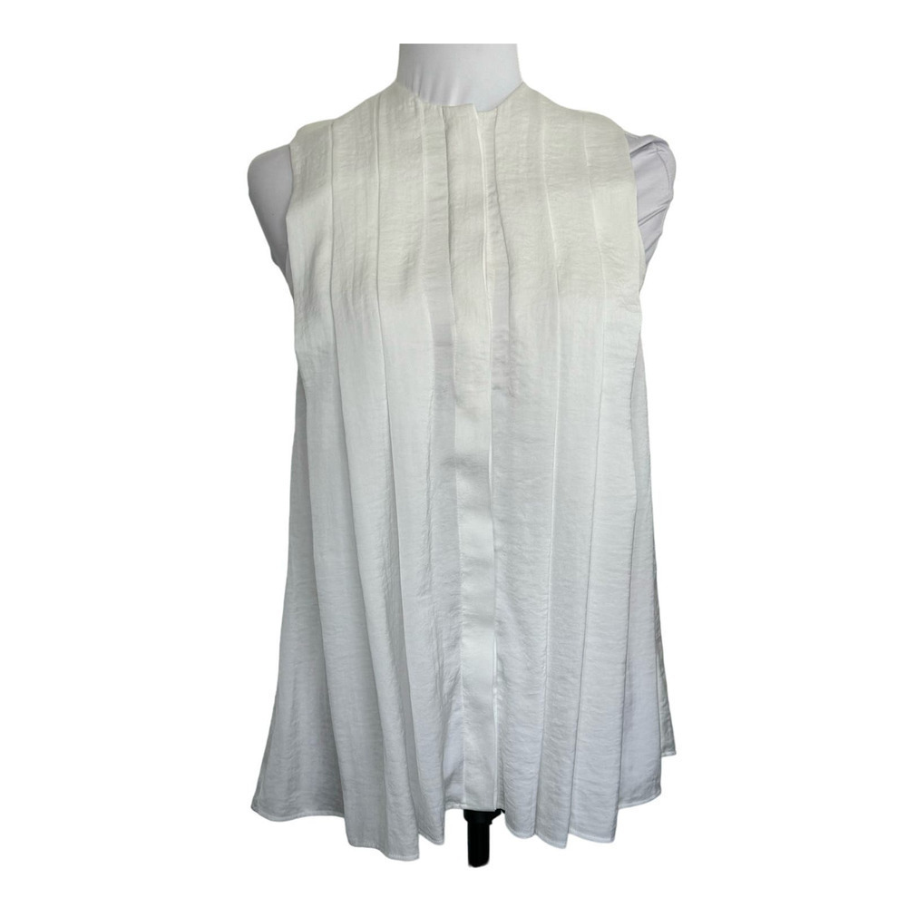 AVALIANI Top Sleeveless Silk Viscose Handmade‎ Italian Blouse Size Small New